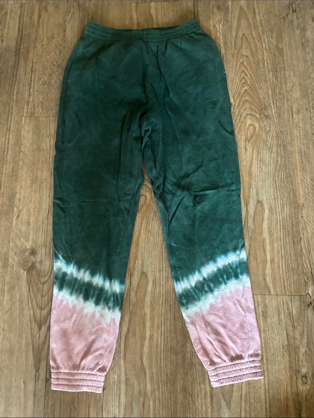 PINK Victoria’s Secret Green and Pink Tie-Dye Jogger Sweatpants